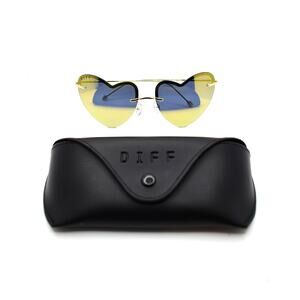 DIFF GD-GM78 60-17-140mm Gold Heart Shaped Sunglasses - GOOD CONDITION